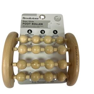 Brookstone Easy Glide Foot Roller - Natural Wood